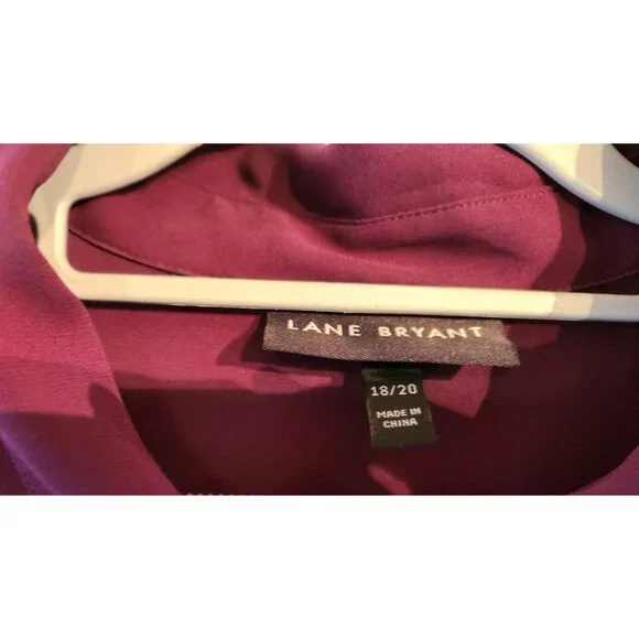 Lane Bryant Wine Semi Sheer Blouse HiLo Swing - Plus Size 18-20 NWOT - Picture 10 of 11